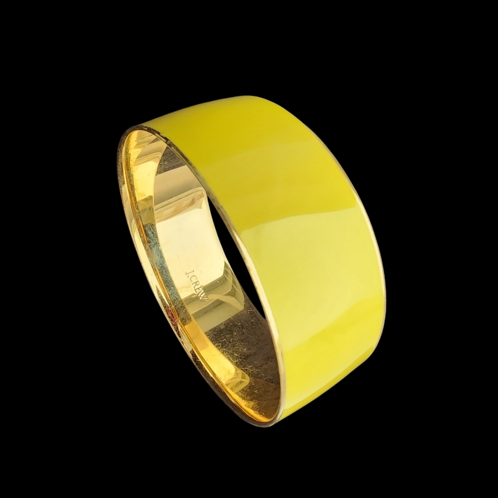 J. Crew bangle bracelet canary yellow enamel over gold